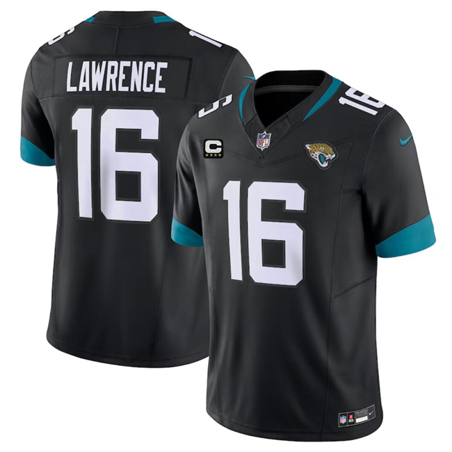 Men's Jacksonville Jaguars #16 Trevor Lawrence Black With 4-Star C Patch Vapor Untouchable Limited Football Stitched Jersey